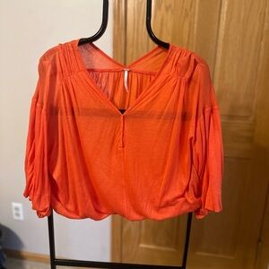 Free People Peaks Island Orange billowy top